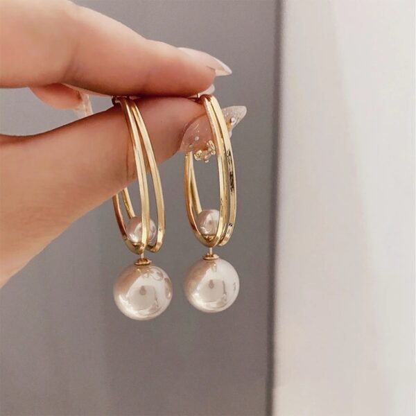 Pendientes de perlas Vintage Charmming para mujer - Imagen 5