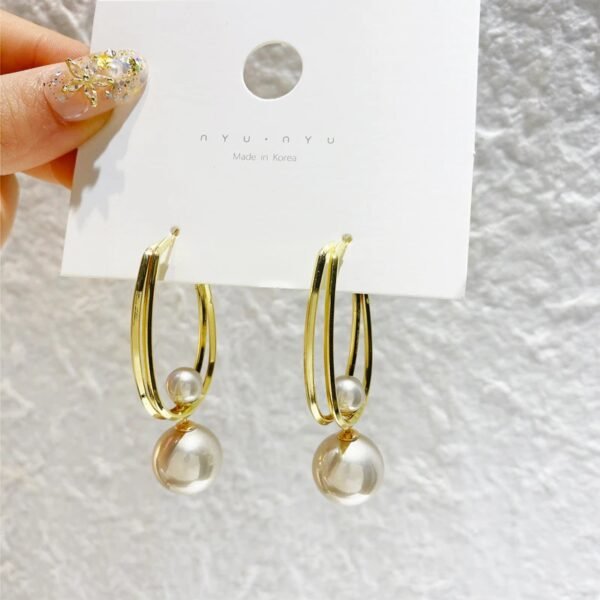 Pendientes de perlas Vintage Charmming para mujer - Imagen 4