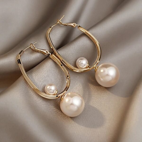 Pendientes de perlas Vintage Charmming para mujer - Imagen 3