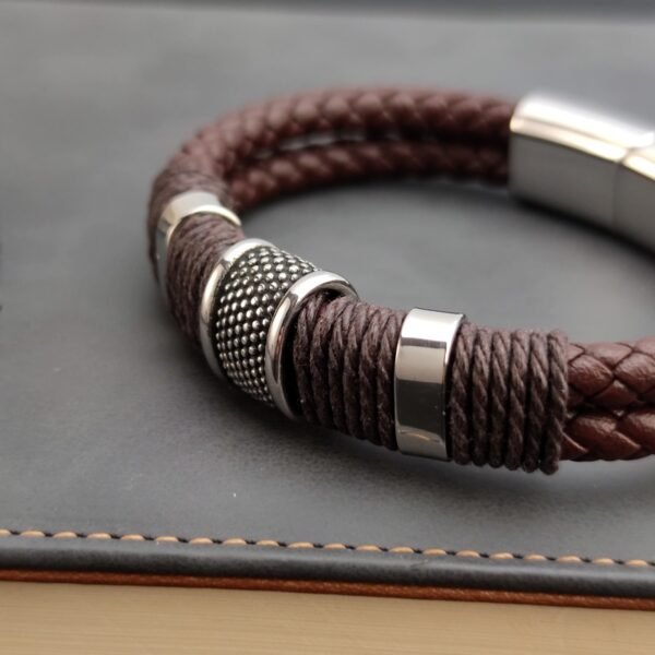 Pulsera de cuero de titanio para hombre y mujer - Imagen 11