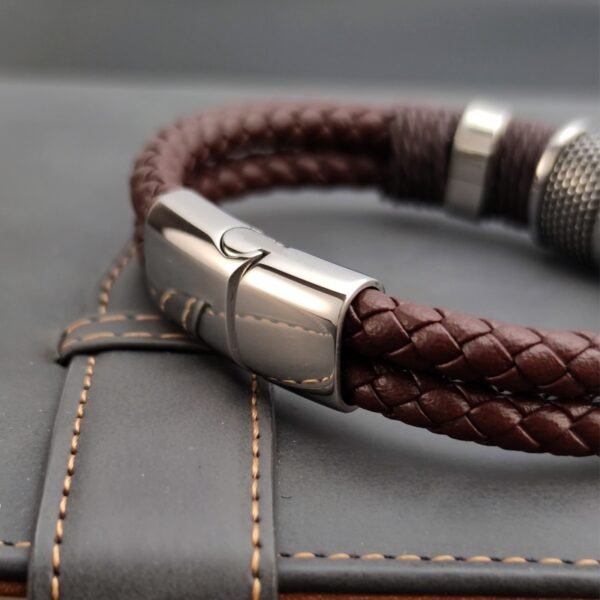 Pulsera de cuero de titanio para hombre y mujer - Imagen 12