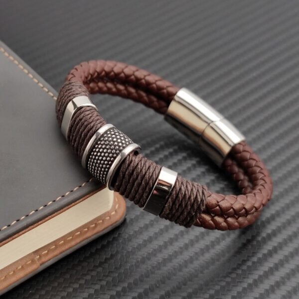 Pulsera de cuero de titanio para hombre y mujer - Imagen 10